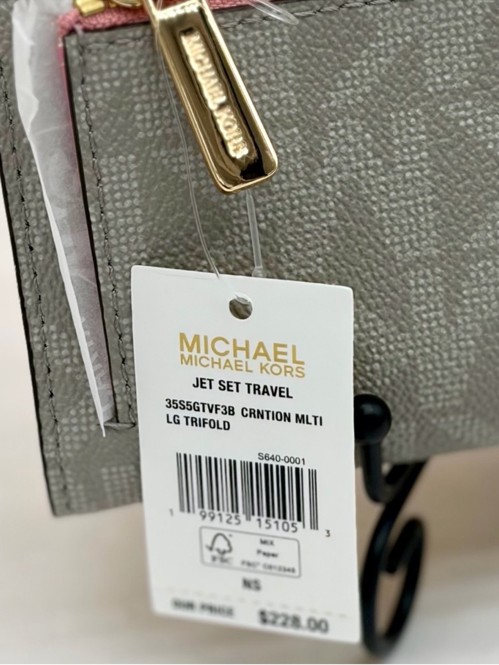 Michael Kors Pink and Gray Signature Tote with Matching Wallet - Picture 13 of 15